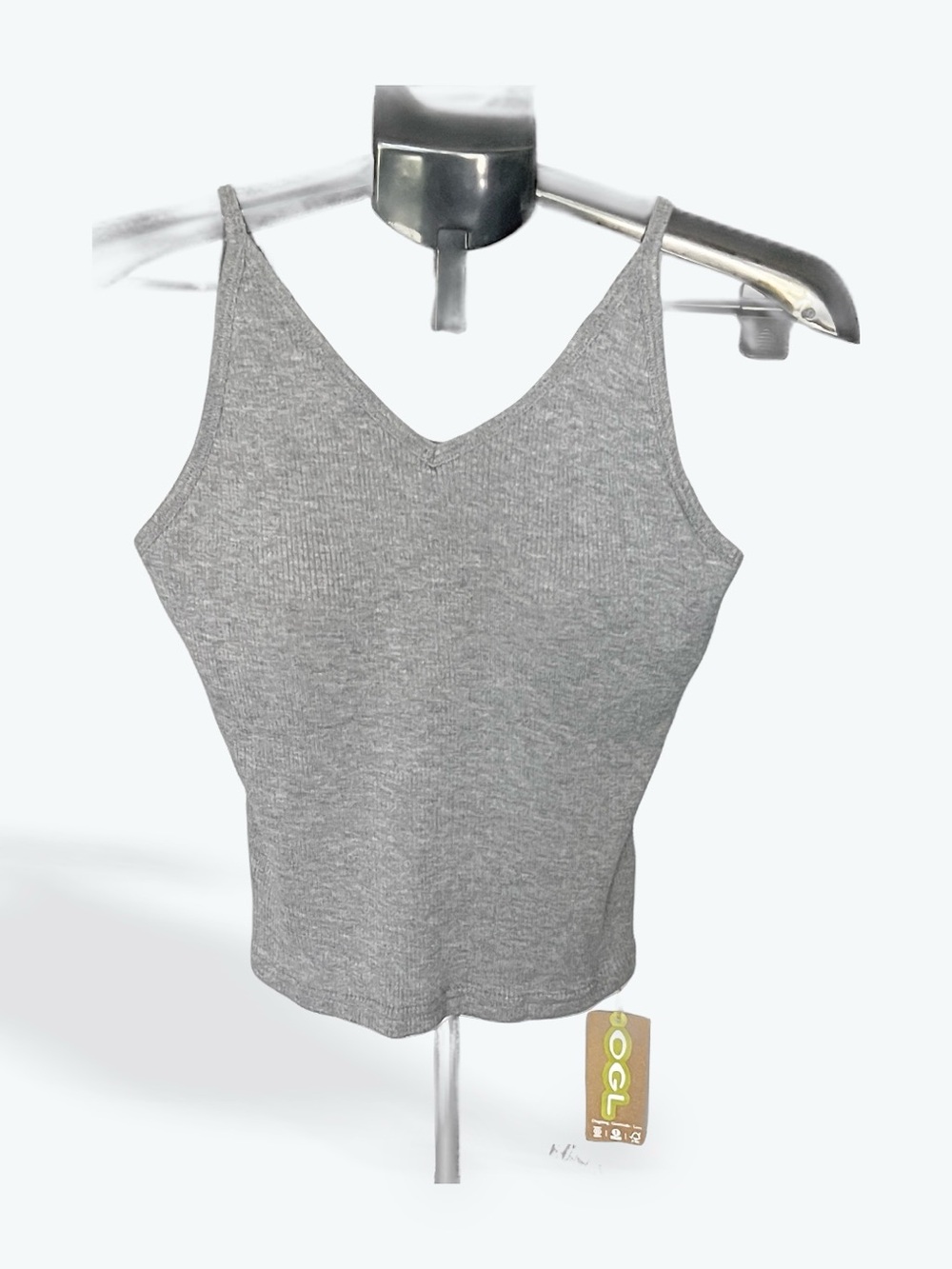 OGL Gray Ribbed V-Neck Tank